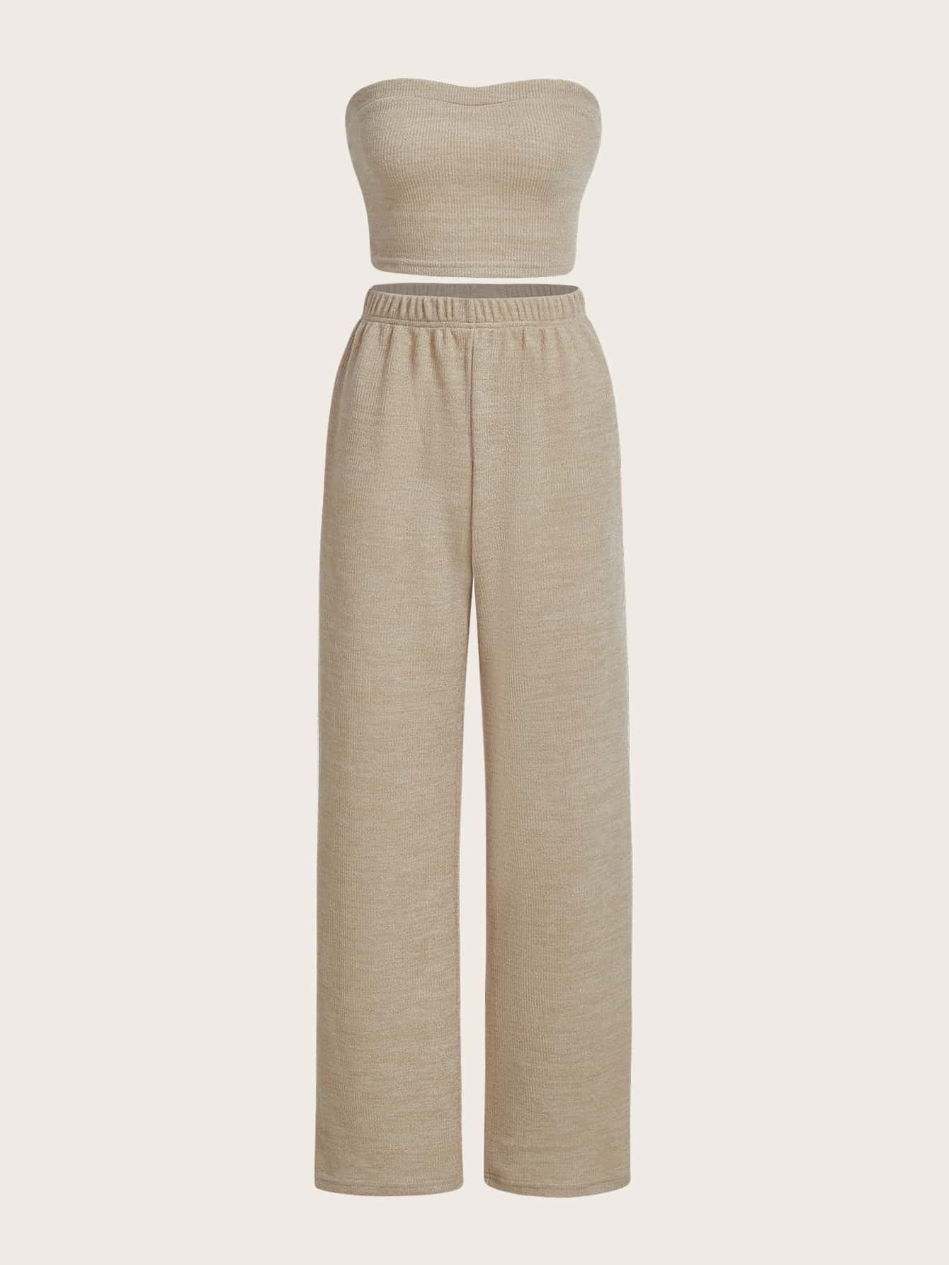 TRENDING Crop Tube Top & Hose mit weiten Beinen