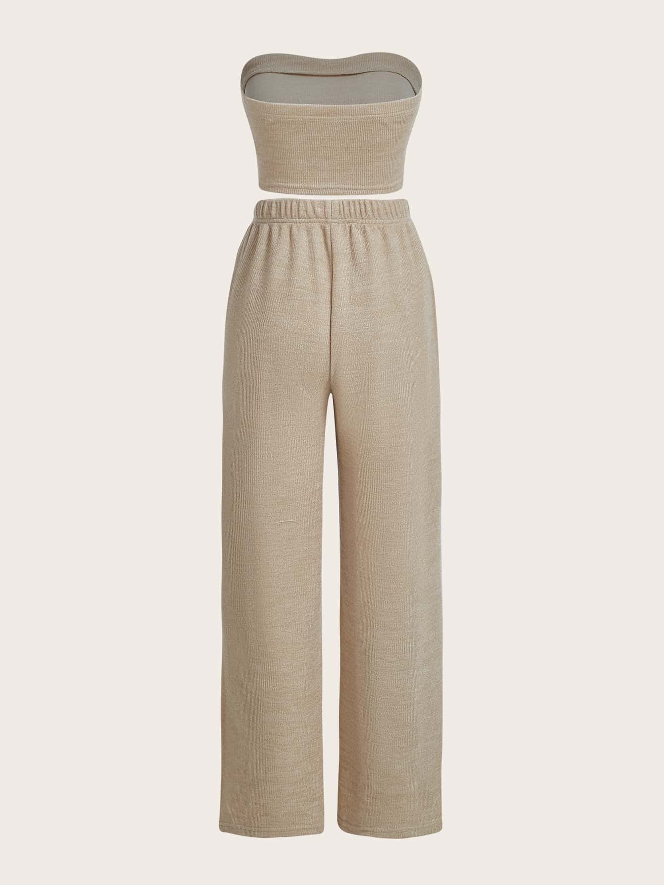 TRENDING Crop Tube Top & Hose mit weiten Beinen