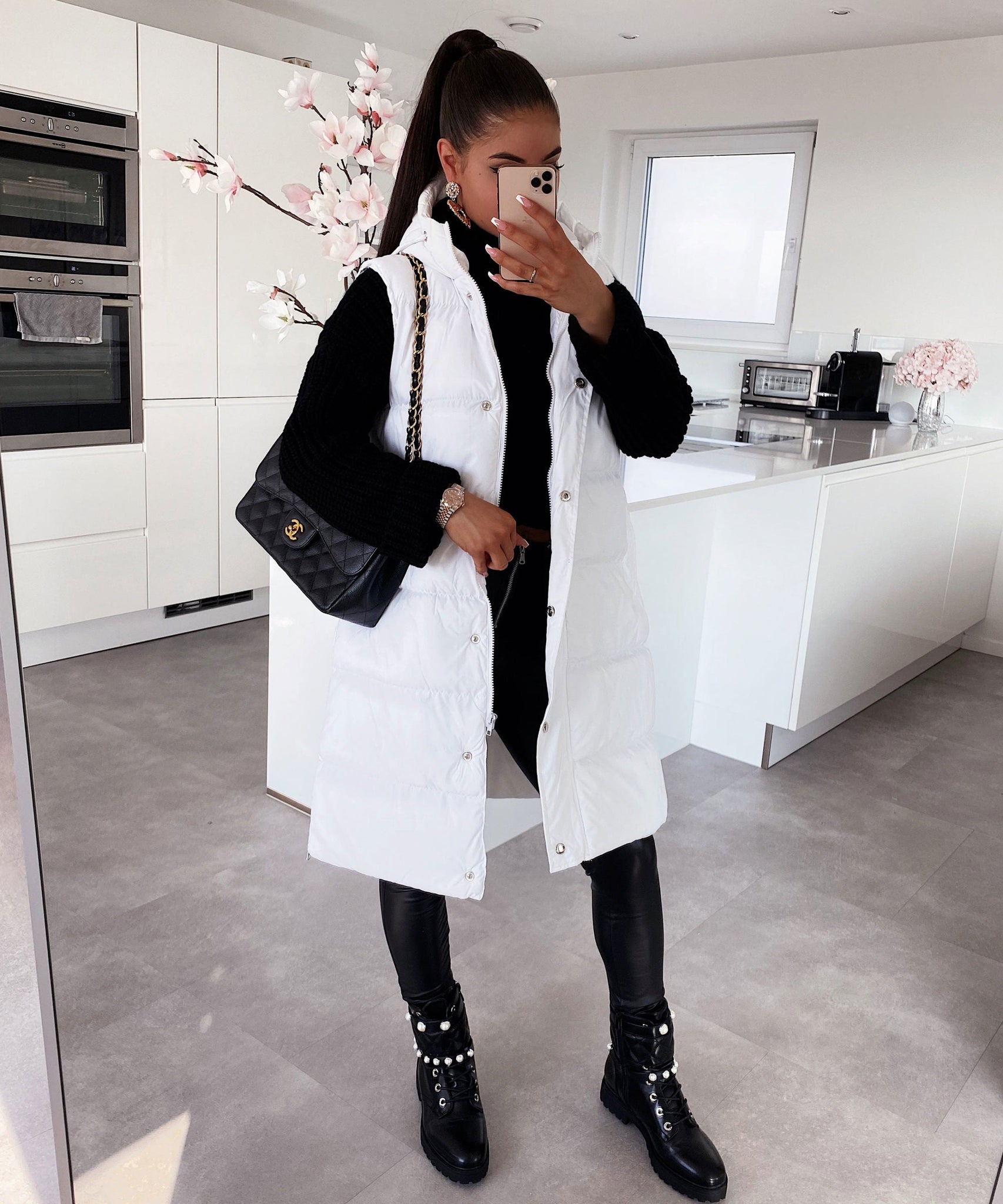 Weste Megan Lang Weiß